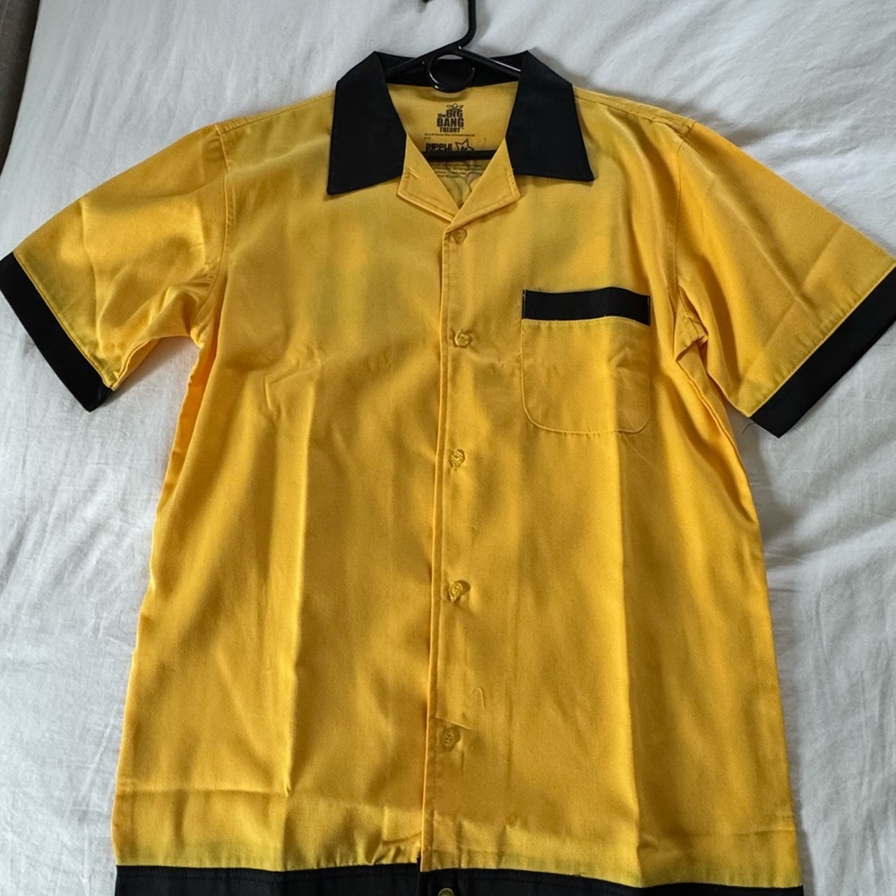 Wesley Crushers Big Bang Theory Ripple Junction Yellow and Black Casual Shirt